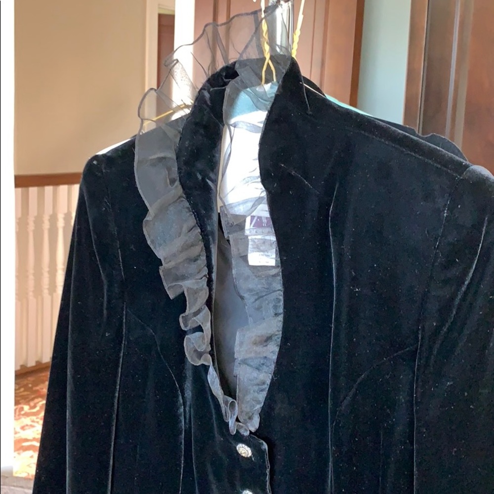 Formal black velvet pantsuit